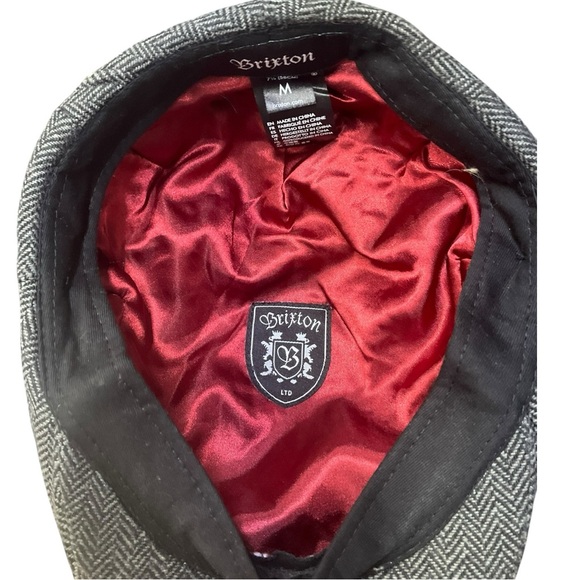 🎩 Brixton Hooligan Gray‎ Herringbone Flat Cap (M) - Picture 7 of 8